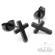Schlichte Kreuz Ohrstecker aus geschwärztem Edelstahl Schwarze Herren Kreuz Ohrringe