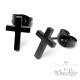 Schlichte Kreuz Ohrstecker aus geschwärztem Edelstahl Schwarze Herren Kreuz Ohrringe