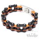 Motorradketten-Armband in Harley-Farben Schwarz Orange Bikerarmband aus Edelstahl
