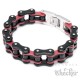 Motorradketten-Armband in Indian-Farben Schwarz Rot Bikerarmband aus Edelstahl