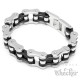 Motorradketten-Armband in Silber Schwarz aus 316L Edelstahl Bikerschmuck Armkette