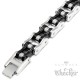 Motorradketten-Armband in Silber Schwarz aus 316L Edelstahl Bikerschmuck Armkette