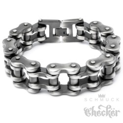 XXL Motorradkette Biker Armband Edelstahl Armkette Grau rustikal groß schwer Harley