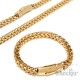 XL Fuchsschwanzkette und Armband Set aus Edelstahl dicke gold Halskette Geschenk