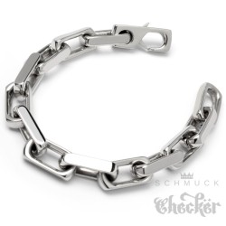 XL Herren Ankerketten-Armband aus 316L Edelstahl silber poliert groß Männer Geschenk