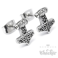 Kleiner Mjölnir Ohrstecker aus Edelstahl Thors Hammer Wikingerschmuck Ohrringe