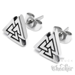 Valknut Ohrstecker aus 316L Edelstahl Wotansknoten Berserker Wikinger Ohrringe