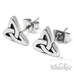 Triqueta Ohrstecker aus 316L Edelstahl silber Kelten Wikinger Schmuck Ohrringe