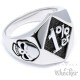 Massiver Edelstahl Ring 1%er Onepercenter Einprozenter Outlaw Gesetzlos Biker 1%