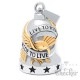 Live to Ride Biker-Bell aus Edelstahl goldener Adler Motorrad Glücksglocke silber