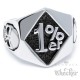 Massiver Edelstahl Ring 1%er Onepercenter Einprozenter Outlaw Gesetzlos Biker 1%