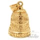 Vergoldete Live to Ride Biker-Bell aus Edelstahl Totenkopf Skull Glücksglocke gold