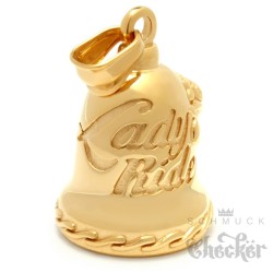 Vergoldete Lady Rider Bikerbell mit Rose Motorrad Edelstahl Glücksglocke Road Bell