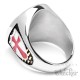 Hochwertiger Templer Ring aus Edelstahl Tempelritter Siegelring mit rotem Kreuz