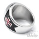 Hochwertiger Templer Ring aus Edelstahl Templerorden Siegelring mit rotem Kreuz