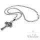 Jesus mit Dornenkrone Kreuz Anhänger aus Edelstahl INRI silber Kette Panzerkette