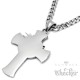 Jesus mit Dornenkrone Kreuz Anhänger aus Edelstahl INRI silber Kette Panzerkette
