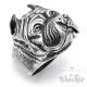 Edelstahl Herren Ring Hund Kampfhund Pitbull Dobermann Dogge Hochwertig Biker