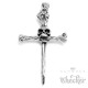 Knochenkreuz mit Totenkopf aus Edelstahl Bone Skull Cross Bikerschmuck Halskette