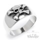 Totenkopf-Ring Crossbones Bikerring aus 316L Edelstahl silber Skull Herren Geschenk