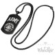 Schwarze US Army Kette aus Edelstahl Militär Hundemarke DogTag Anhänger Halskette