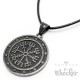 Grauer Vegvisir Runen-Kompass aus Edelstahl Gun Metal Style rustikal Wikingerschmuck