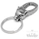 Löwin Karabinerhaken aus Edelstahl Schlüsselring Biker Schlüsselanhänger silber 3D