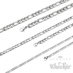 Hochwertige Figaro Panzerketten aus 316L Edelstahl silber Halskette 60cm dick dünn