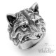 Detaillierter Bikerring mit Fuchs-Motiv aus Edelstahl hochwertig silber Fox Ring