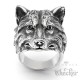 Detaillierter Bikerring mit Fuchs-Motiv aus Edelstahl hochwertig silber Fox Ring