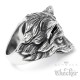 Detaillierter Bikerring mit Fuchs-Motiv aus Edelstahl hochwertig silber Fox Ring