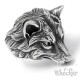 Detaillierter Bikerring mit Fuchs-Motiv aus Edelstahl hochwertig silber Fox Ring