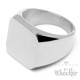 Schlichter Siegelring aus Edelstahl 316L silber poliert viereckig Männer Geschenk