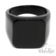 Schwarzer Siegelring aus Edelstahl 316L platiert viereckig schlicht Männer Geschenk