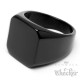 Schwarzer Siegelring aus Edelstahl 316L platiert viereckig schlicht Männer Geschenk