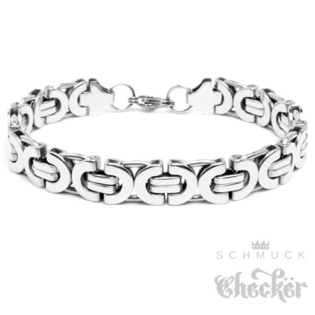 Edelstahl Männer Armband silber Königskette Armkette hochwertig Hiphop Biker