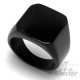 Schwarzer Siegelring aus Edelstahl 316L platiert viereckig schlicht Männer Geschenk