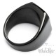 Schwarzer Siegelring aus Edelstahl 316L platiert viereckig schlicht Männer Geschenk