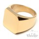 Goldener Siegelring aus Edelstahl 316L vergoldet viereckig schlicht Männer Geschenk