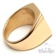 Goldener Siegelring aus Edelstahl 316L vergoldet viereckig schlicht Männer Geschenk