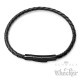 Dünnes Lederarmband schwarz mit Edelstahl-Verschluss hochwertiges Herren-Armband