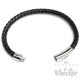 Schwarzes Lederarmband 6mm Ø geflochtenes Herren-Armband silber Edelstahl Schließe