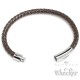 Braunes Lederarmband 6mm Ø geflochtenes Herren-Armband silber Edelstahl Schließe