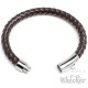 Braunes Lederarmband 8mm Ø Herren-Armband geflochten silber Edelstahl Verschluss