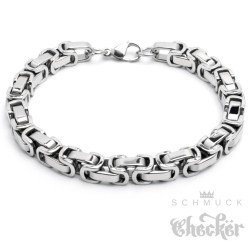 Hochwertiges Edelstahl Herren Armband einfach Königskette Armkette silber 7,5mm
