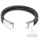 Doppeltes Lederarmband schwarz geflochten Herren-Armband silber Edelstahl Schließe