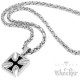 Edelstahl Anhänger Eisernes Kreuz schwarz silber massiv + 60cm Königskette Biker