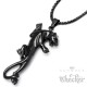 Schwarzer Panther Anhänger aus Edelstahl Puma Jaguar Leopard Halskette Biker Hiphop