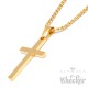 Kleines Kreuz aus Edelstahl gold schlicht Anhänger Herren Schmuck + Halskette