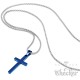 Kleines Kreuz aus Edelstahl gold schlicht Anhänger Herren Schmuck + Halskette